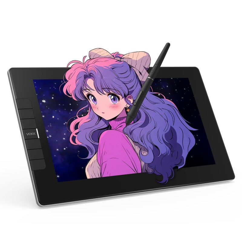 VEIKK VK1200 V2 Drawing Tablet with Screen,11.6-inch Full-Laminated Graphic Drawing Monitor,2 Battery-Free Pens with Tilt Function,6 Customizable Keys,Anti-Glare Glass(Must be Connected to PC to Work) - Image 1